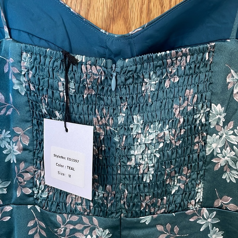 Green Floral Slip Midi Dress - Picture 5 of 8